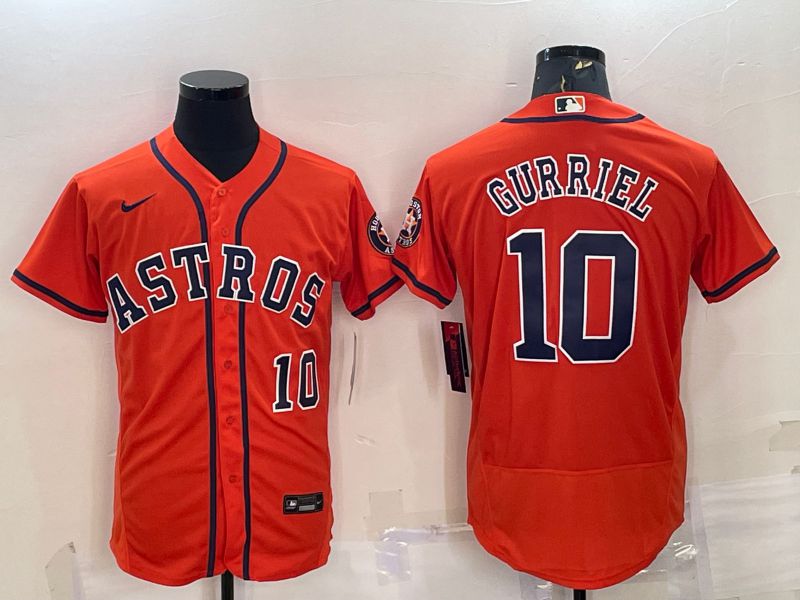 Men Houston Astros 10 Gurriel Orange Elite Nike 2022 MLB Jerseys